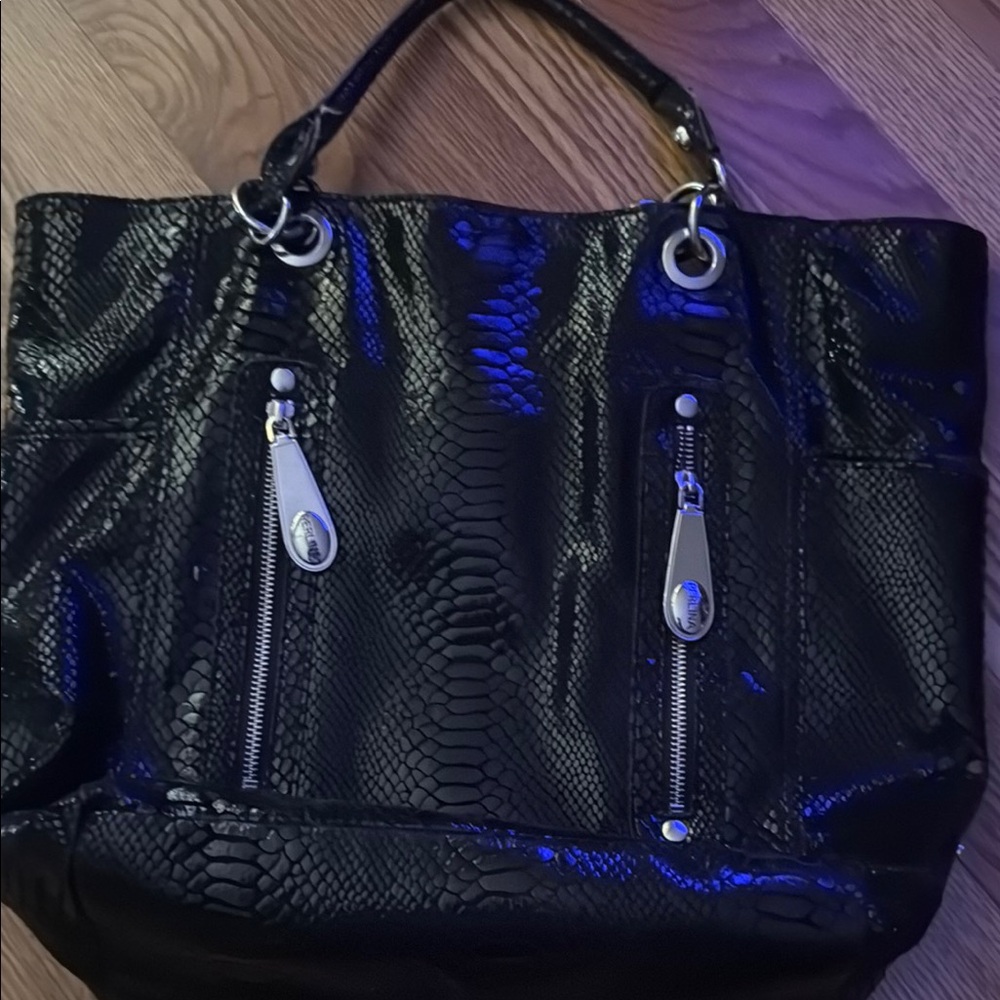 Perlina Black Tote Bag